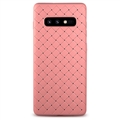 BV Woven Shield Back Covers Silicone Cases Knitted pattern Skin for Samsung Galaxy S10 Lite S10E - Pink
