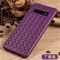 BV Woven Shield Back Covers Silicone Cases Knitted pattern Skin for Samsung Galaxy S10 Plus S10+ - Purple