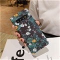 Flower Matte Silica Gel Shell TPU Shield Back SHard Cases Skin Covers for Samsung Galaxy S10 Plus S10+ - Green