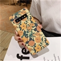 Flower Matte Silica Gel Shell TPU Shield Back SHard Cases Skin Covers for Samsung Galaxy S10 - Yellow