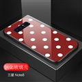 Lovers Polka Dots Mirror Surface Silicone Glass Covers Protective Back Cases For Samsung Galaxy Note9 - Red