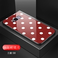 Lovers Polka Dots Mirror Surface Silicone Glass Covers Protective Back Cases For Samsung Galaxy S8 - Red