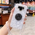 Luxury Diamond Lanyard Shuck Bling Case Protective Shell Cover for Samsung Galaxy Note9 - White