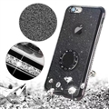 Luxury Rhinestone Holder Soft Case Protective Shell Cover for Samsung Galaxy S8 Plus S8+ - Black
