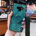 Ultrathin Matte Cases Lanyard Slanting Girl Back Covers for Samsung Galaxy Note9 - Green