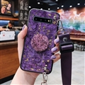Ultrathin Matte Cases Lanyard Slanting Girl Back Covers for Samsung Galaxy S10 Plus S10+ - Purple