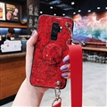Ultrathin Matte Cases Lanyard Slanting Girl Back Covers for Samsung Galaxy S9 Plus S9+ - Red