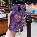Ultrathin Matte Cases Lanyard Slanting Girl Back Covers for Samsung Galaxy S9 - Purple