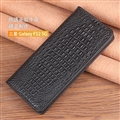 Classic Real Leather Flip Cases Genuine Holster Covers For Samsung Galaxy F52 5G - Crocodile Black