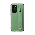 Holder Real Leather Back Cases Wrist Covers For Huawei P40/P40 Pro/P40 Pro+ - Cowhide Green