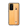 Holder Real Leather Back Cases Wrist Covers For Huawei P40/P40 Pro/P40 Pro+ - Cowhide Orange