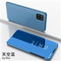 Intelligent Dormancy Bracket Mirror Surface Leather Flip Cases Holster Covers For Samsung Galaxy A22 4G/5G LTE - Blue