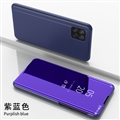 Intelligent Dormancy Bracket Mirror Surface Leather Flip Cases Holster Covers For Samsung Galaxy A22 4G/5G LTE - Purple Blue