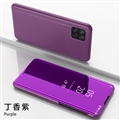 Intelligent Dormancy Bracket Mirror Surface Leather Flip Cases Holster Covers For Samsung Galaxy A22 4G/5G LTE - Purple