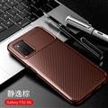 Lichee Pattern Defence Shield Silicone Soft Cases Back Covers For Samsung Galaxy F52 5G - Brown
