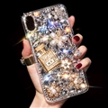 Luxury Rhinestone Silicone Perfume Bottle Case Protective Shell Cover for Huawei Mate 40/40 Pro/40 RS/40E/4G/5G - Black