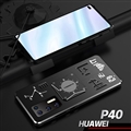 Unique Back Housing Silicone Covers Metal Hard Shell Ultrathin Cases For Huawei P40/P40 Pro/P40 Pro+ - Black Clocks
