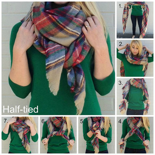 how to wear a blanket scarf