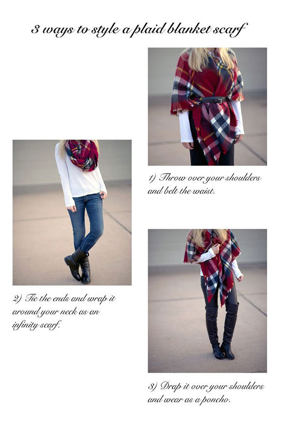 how to wear a blanket scarf