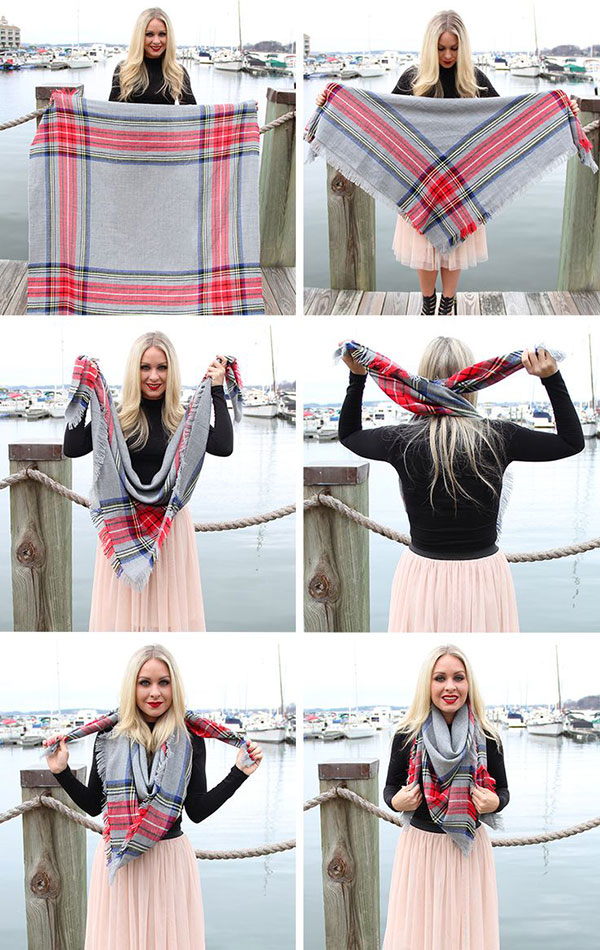 how to wear a blanket scarf