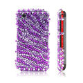 Purple Zebra 3D Crystal Bling Back Case For LG KP500