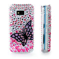 100% Brand New Black Butterfly 3D Crystal Bling Hard Plastic Case For Nokia 5530