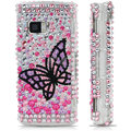 100% Brand New Black Butterfly 3D Crystal Bling Hard Plastic Case For Nokia X6