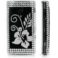 100% Brand New Clear Flower Crystal Bling Hard Plastic Case For Sony Ericsson X10