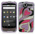 100% Brand New Hearts Crystal Bling Hard Plastic Case For HTC Nexus One