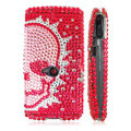 100% Brand New Fire Skull Crystal Bling Hard Plastic Case For Sony Ericsson Vivaz