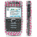100% Brand New Pink Hearts 3D Crystal Bling Hard Plastic Case For Nokia E71