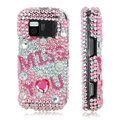 100% Brand New Pink I Miss You 3D Crystal Bling Hard Plastic Case For Nokia Mini N97