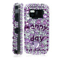 100% Brand New Purple Happy Day 3D Crystal Bling Hard Plastic Case For Nokia Mini N97