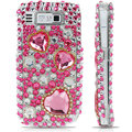100% Brand New Pink Hearts 3D Crystal Bling Hard Plastic Case For Nokia E72