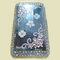Brand New Blue Flower Bling Crystal Diamond Rhinestone Cover Case for Apple iPhone 3G 3GS