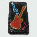 100% Brand New Crystal Violin Rhinestone Bling Plastic Case For Apple iphone 3G 3Gs