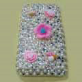 Brand New Bling Flower Diamond Rhinestone Plastic Cover Case For Apple iphone 3G 3Gs