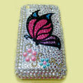 Brand New Clear Butterfly Bling Crystal Diamond Plastic Hard Case For Apple iphone 3G 3Gs