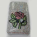 Brand New Pink Rose Bling Crystal Diamond Plastic Hard Case For Apple iphone 3G 3Gs