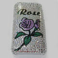 Brand New Purple Rose Bling Crystal Diamond Plastic Hard Case For Apple iphone 3G 3Gs