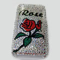 Brand New Red Rose Bling Crystal Diamond Plastic Hard Case For Apple iphone 3G 3Gs