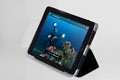 Scaffolding iPad Leather Case Bookstyle Pin pattern Briefcase Black
