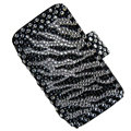 zebra iphone 3G case Leather crystal bling cover