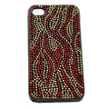 zebra iphone 4G case crystal bling cover - red