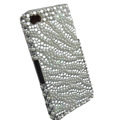 zebra iphone 4G case pearl crystal cover - white