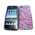 zebra iphone 3G case pearl crystal cover - pink 01