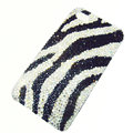 Zebra iphone 4G case bling crystal cover - black