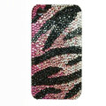 Zebra iphone 4G case crystal bling cover - black purple