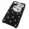 Rabbit Crystal bling case for iphone 4G - white EB007