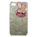 Rabbit Crystal bling case for iphone 3G - white EB004